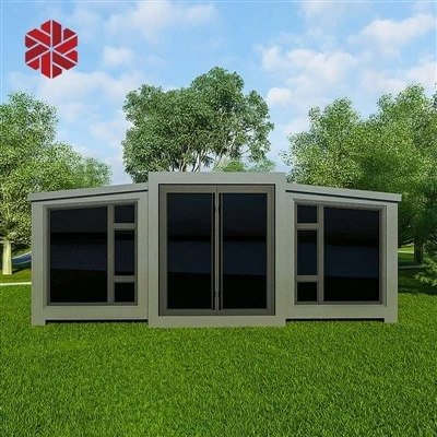 40ft মোবাইল প্রিফেব্রিকেটেড কন্টেইনার এক্সপান্ডেবল হাউস 2 বেডরুম সিকিউরিটি প্রিফ্যাব লাইট স্টিল পোর্টেবল লিভিং হোম
